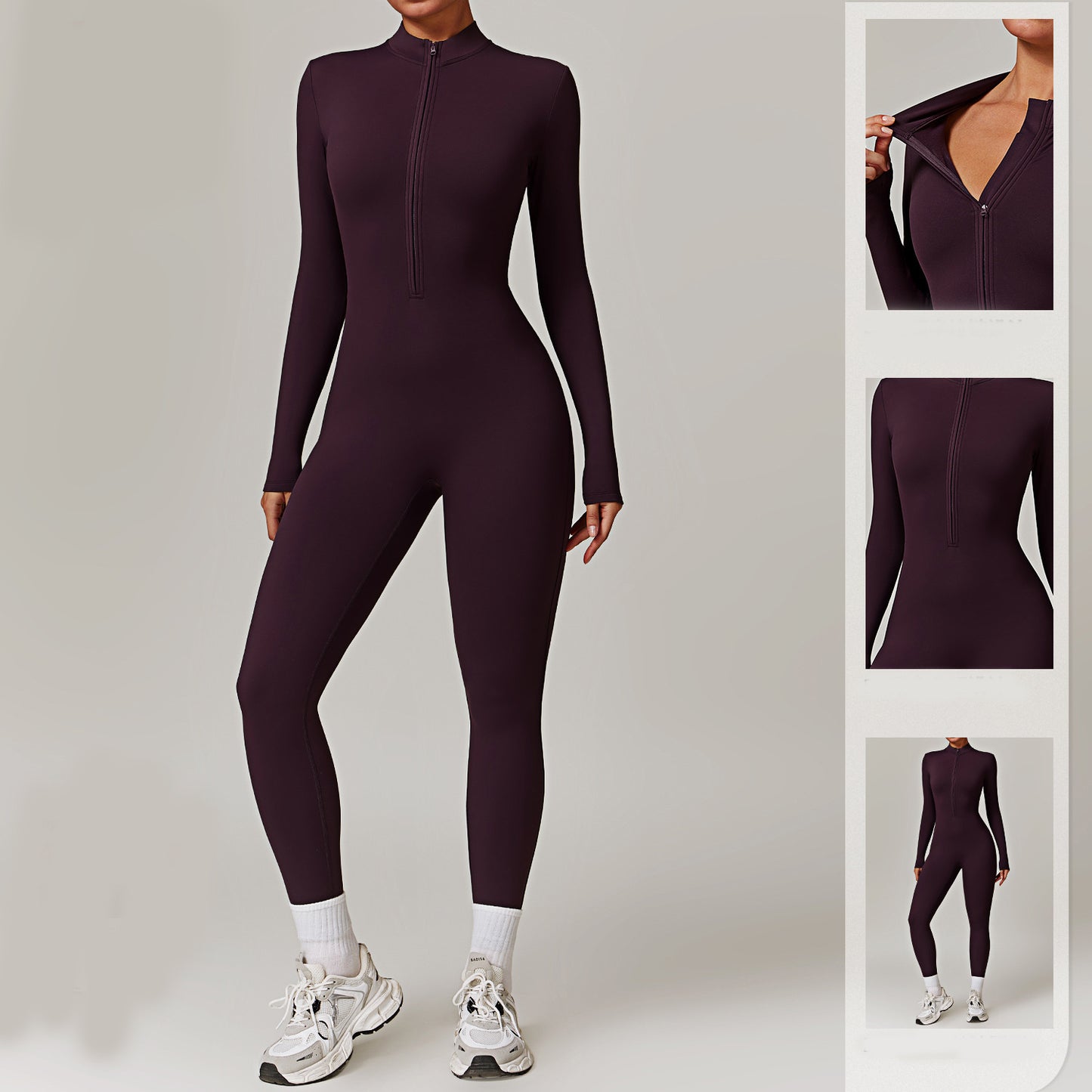 Zippered Long-Sleeve Shapewear Bodysuit