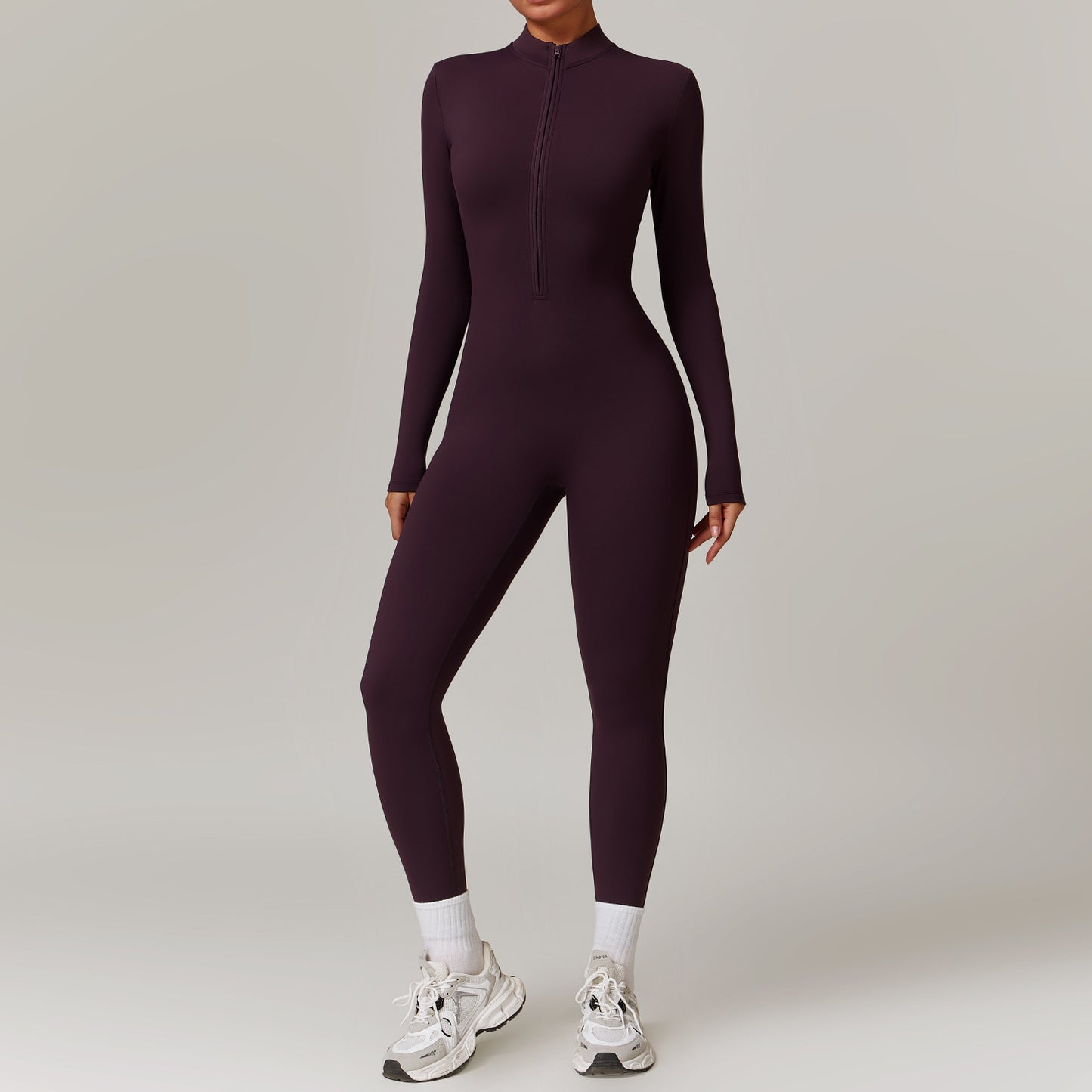 Zippered Long-Sleeve Shapewear Bodysuit