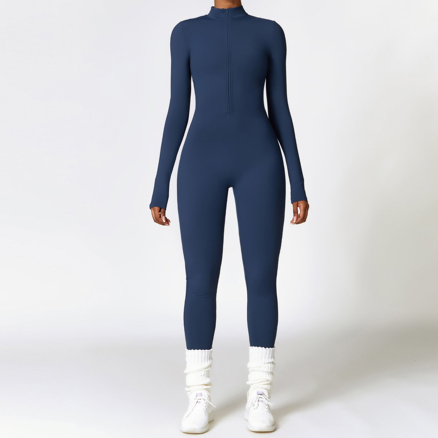 Zippered Long-Sleeve Shapewear Bodysuit