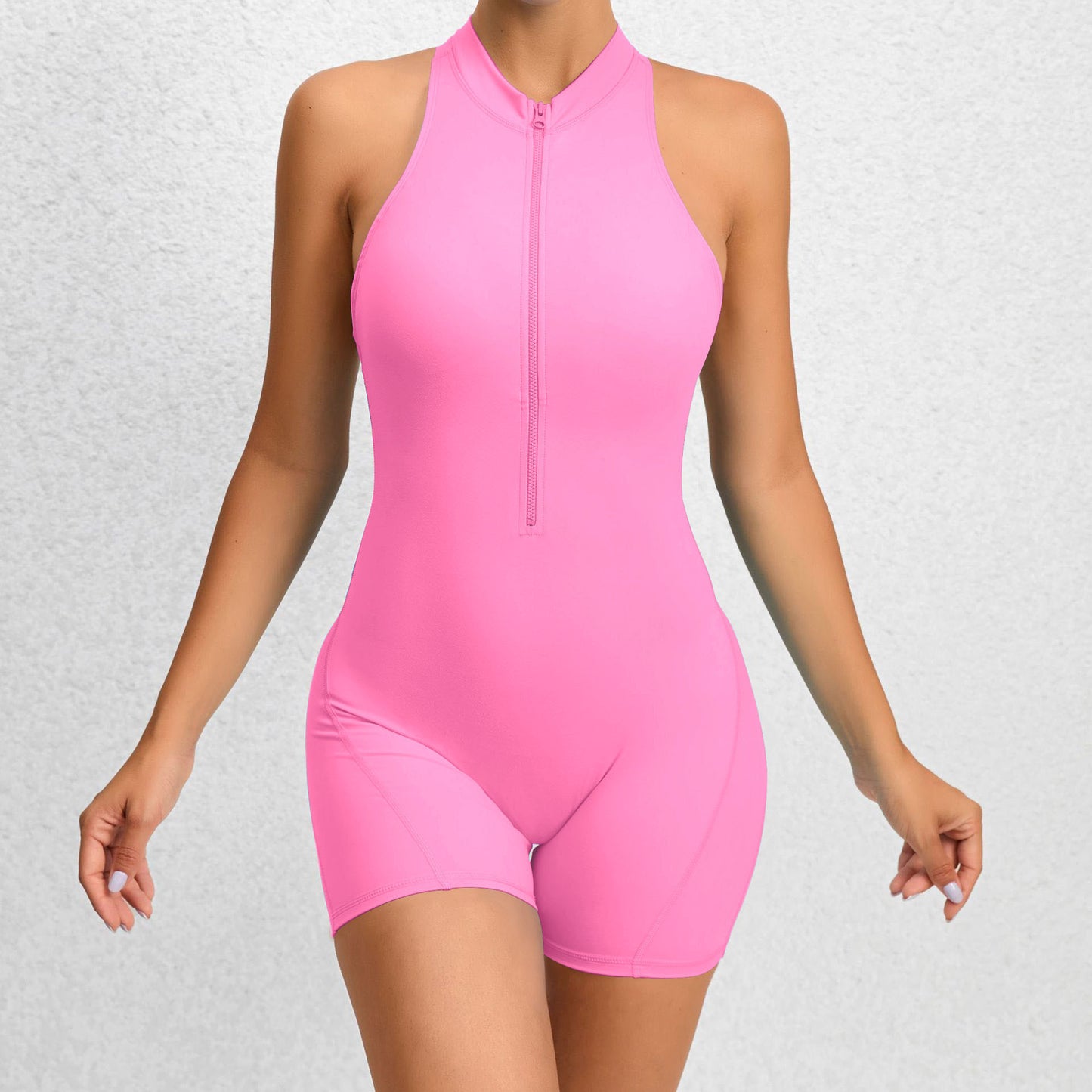 Sleeveless Zip-Up Shapewear Jumpsuit